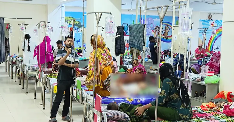 একটি হাসপাতালের হাম ওয়ার্ডের চিত্র
